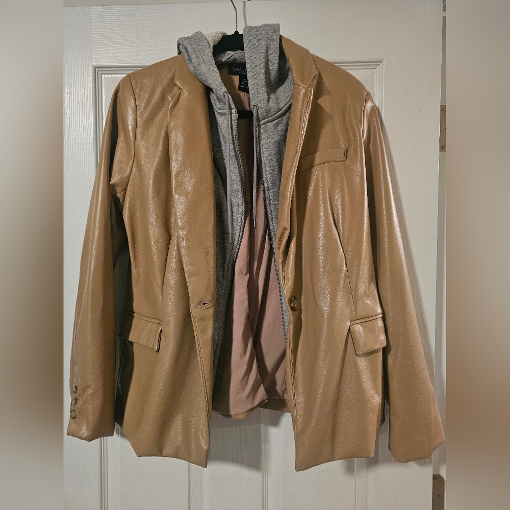 RACHEL Rachel Roy Camel Blazer with Gray Hoodie